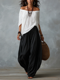 Mara — Robe blanche à épaules dénudées