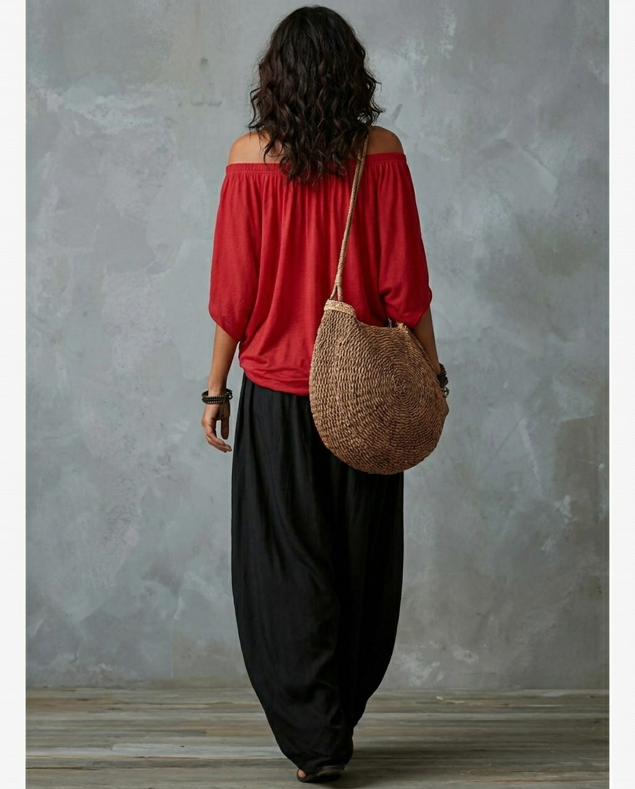 Vera — Complet Boho Rouge et Noir