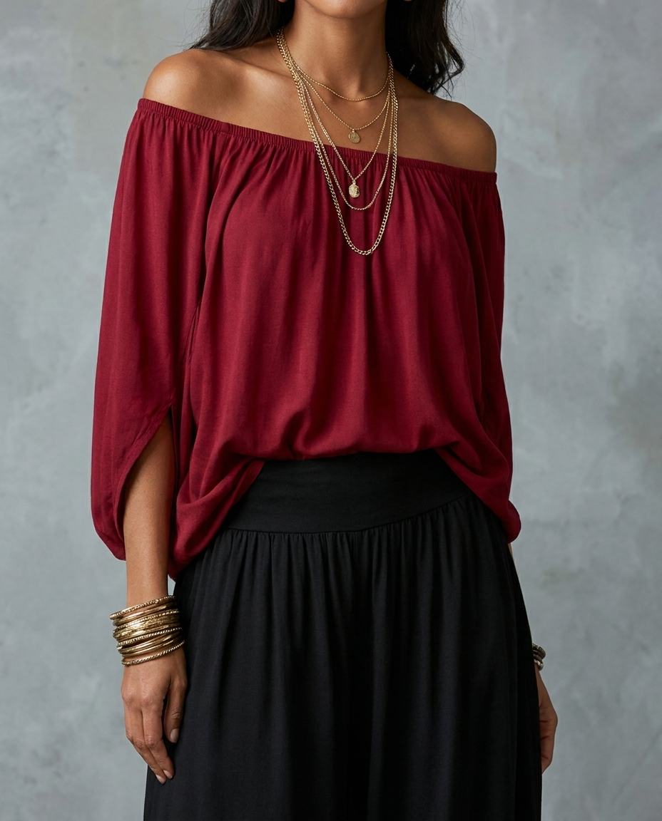 Vera — Complet Boho Rouge et Noir