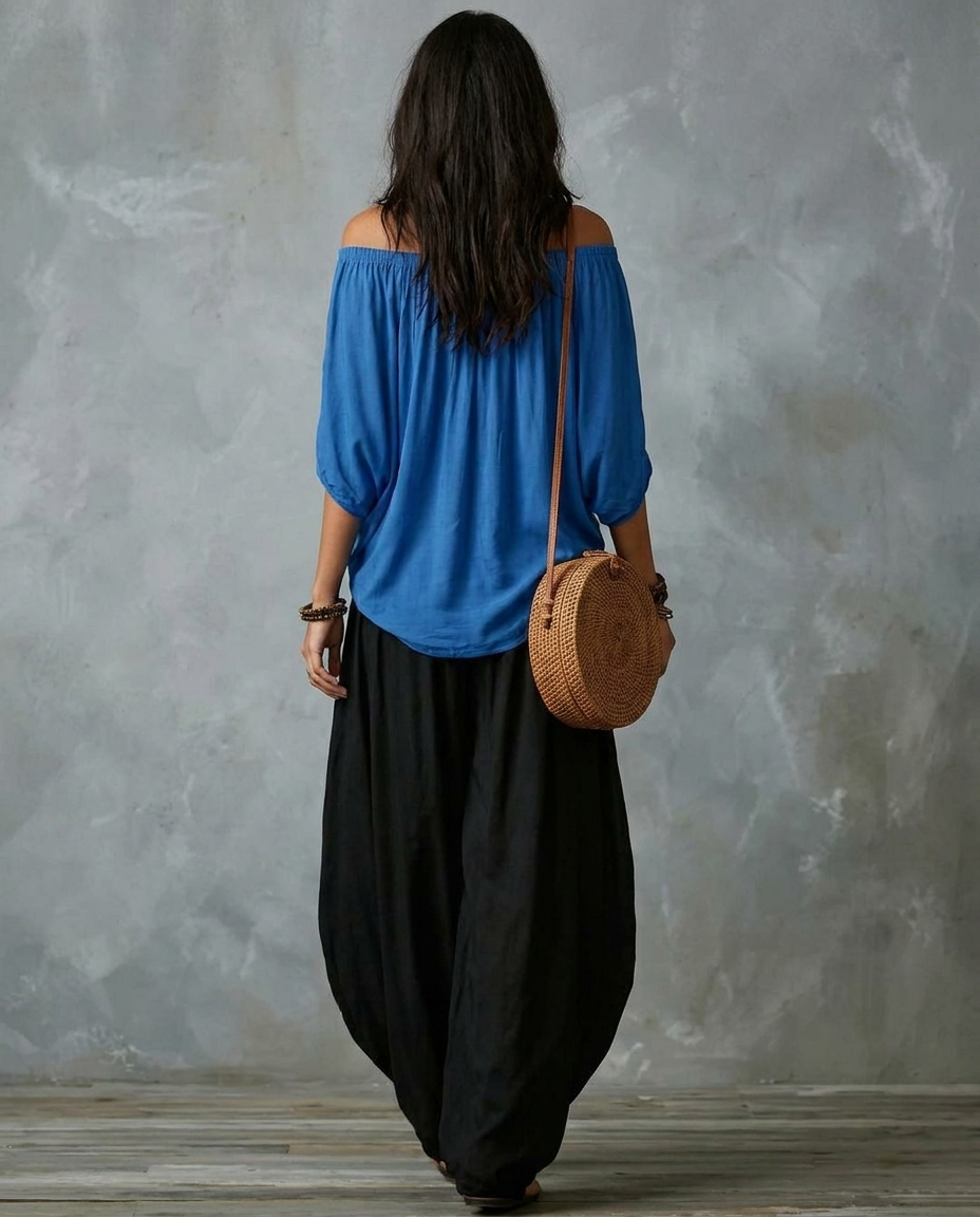 Vera — Complet Boho Bleu et Noir