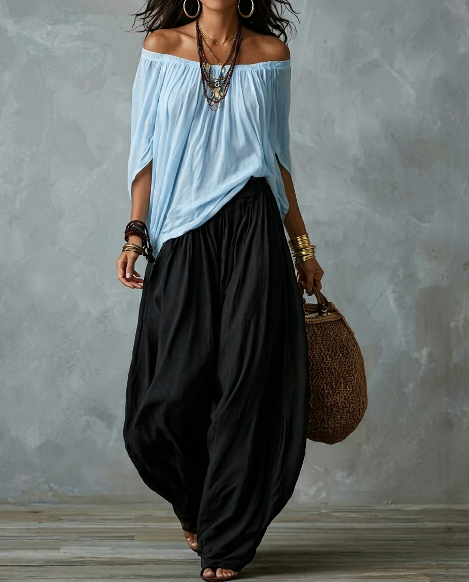 Vera — Total look Bohème Céleste et Noir