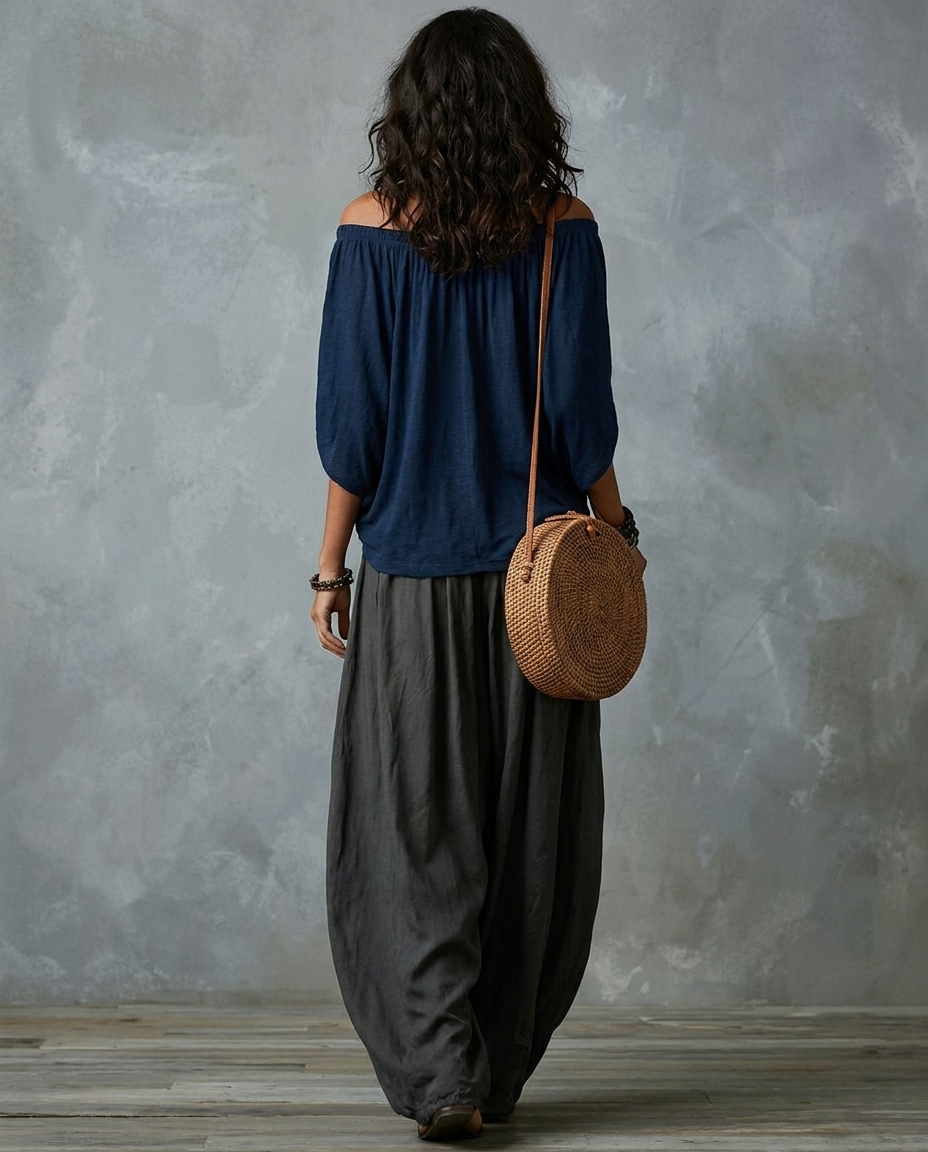 Vera — Ensemble Bohème Bleu Marine et Gris